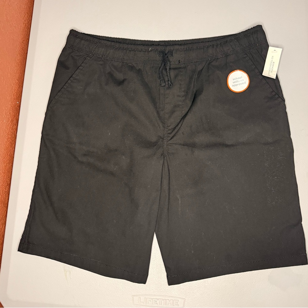 Boys Wonder Nation Uniform Shorts | Size XL (14-16) Husky | Black